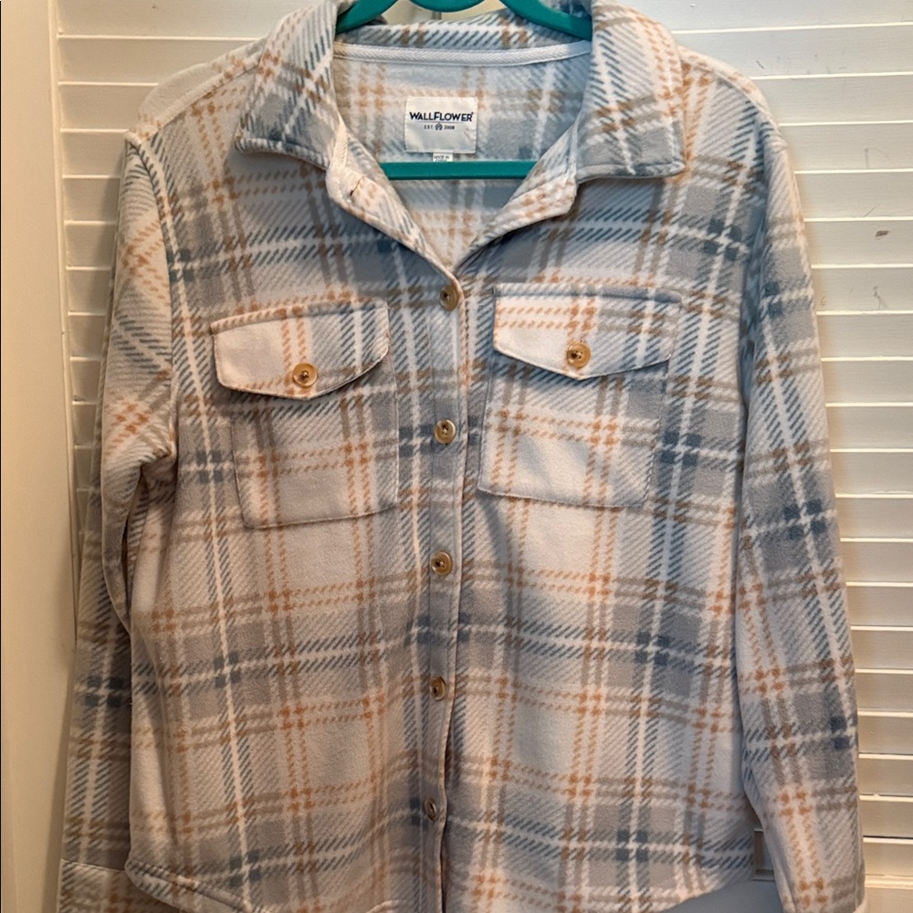 Wallflower Plaid Jacket in Blue and Tan NWOT